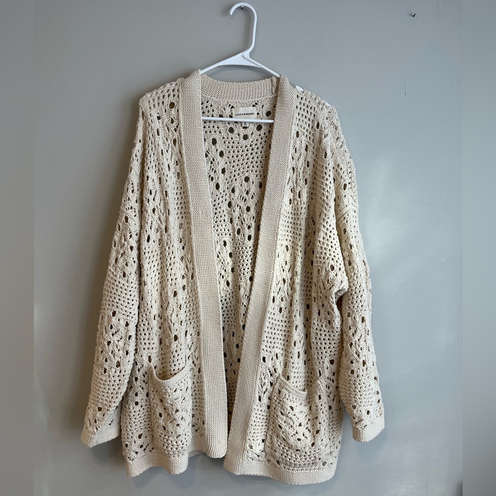 Lucky Brand Mixed Stitch Cardigan